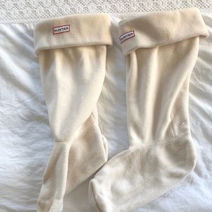 Hunter Boot White Fleece Socks